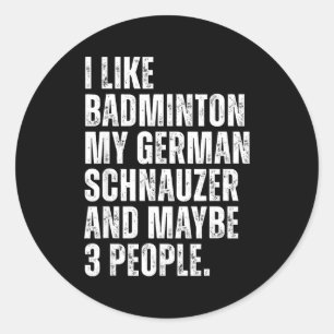 Sticker Rond J'aime l'amateur de badminton propriétaire de chie