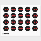 Sticker Rond J'aime l'amour (Feuille)