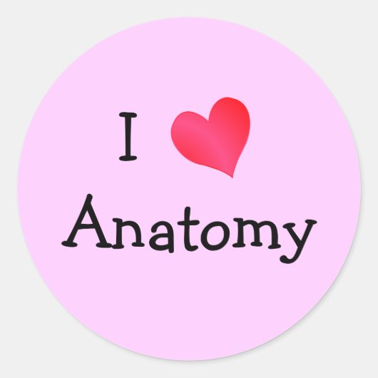 Sticker Rond J'aime l'anatomie (Devant)