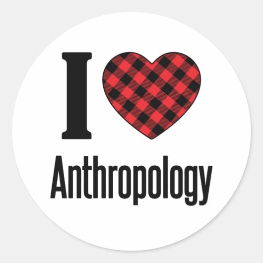 Sticker Rond J'aime l'anthropologie (Devant)