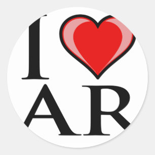 Sticker Rond J'aime l'AR - Arkansas