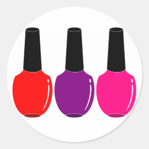 Sticker Rond J'aime l'art pourpre rose rouge de vernis à ongle