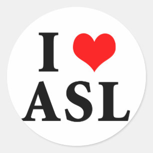 Sticker Rond J'aime l'ASL