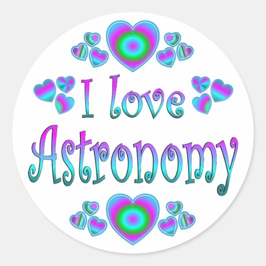 Sticker Rond J'aime l'astronomie (Devant)