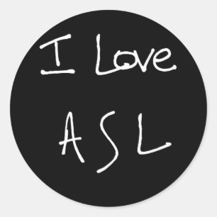 Sticker Rond J'aime l'autocollant d'ASL
