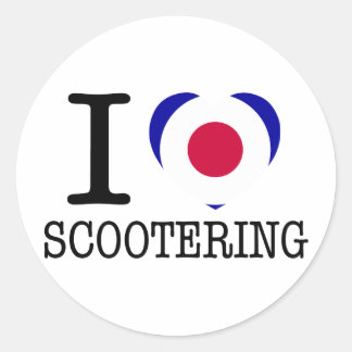 Sticker Rond J'aime l'autocollant de Scootering