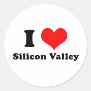 Sticker Rond J'aime l'autocollant de Silicon Valley