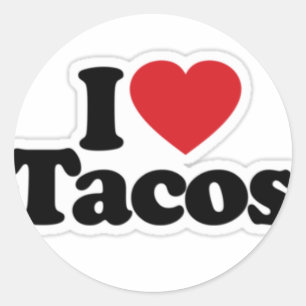 Sticker Rond J'aime l'autocollant de tacos
