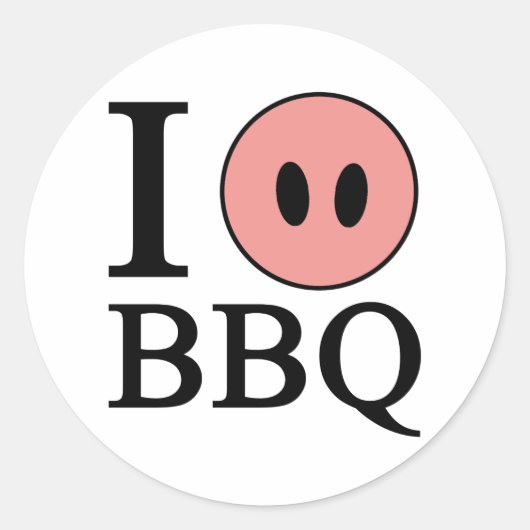 Sticker Rond J'aime le BBQ (Devant)