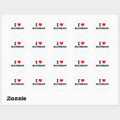 Sticker Rond J'aime le biathlon (Feuille)