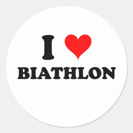 Sticker Rond J'aime le biathlon (Devant)