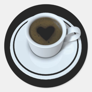 Sticker Rond J'AIME le café