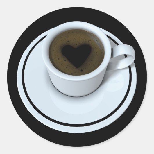 Sticker Rond J'AIME le café (Devant)