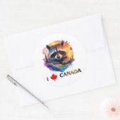 Sticker Rond J'aime le Canada (Enveloppe)