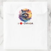 Sticker Rond J'aime le Canada (Sac)