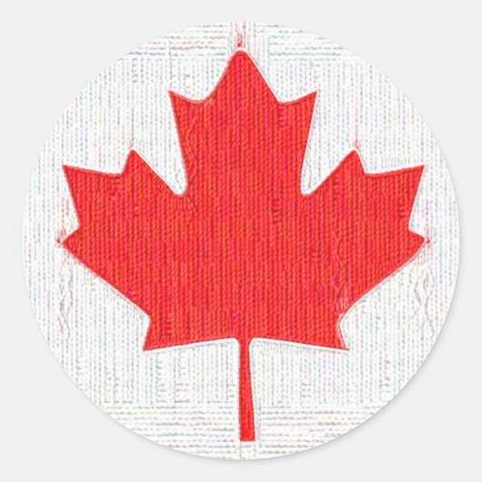 Sticker Rond J'aime le Canada ! Conception de l'affichage de l' (Devant)