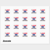 Sticker Rond J'aime le Cap Vert (Feuille)