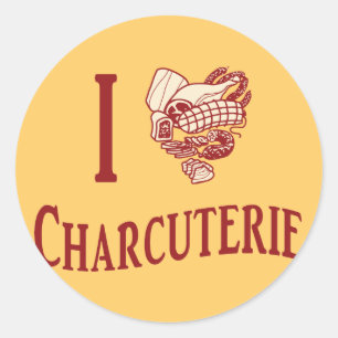 Sticker Rond J'aime le Charcuterie