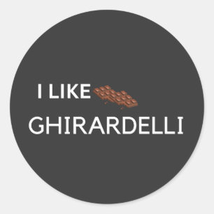 Sticker Rond j'aime le chocolat ghirardelli
