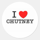 Sticker Rond J'aime le chutney (Devant)