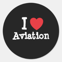 J'aime le coeur d'aviation personnalisé