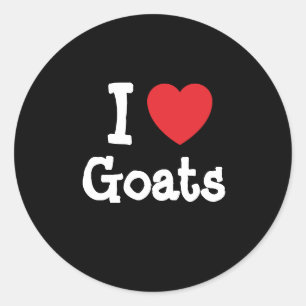 Sticker Rond J'aime le coeur des chèvres personnalisé