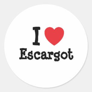 Sticker Rond J'aime le coeur d'Escargot T-Shirt