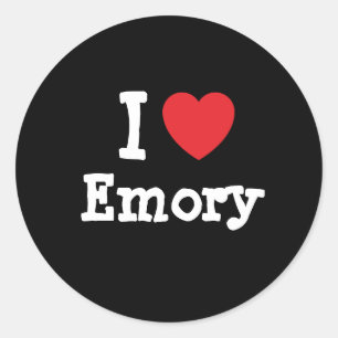 Sticker Rond J'aime le coeur Emory personnalisé