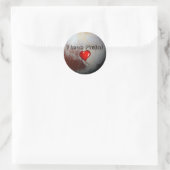 Sticker Rond J'aime le coeur rouge Pluto (Sac)