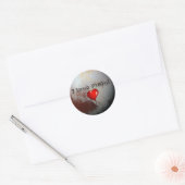 Sticker Rond J'aime le coeur rouge Pluto (Enveloppe)