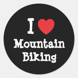 Sticker Rond J'aime le coeur VTT personnalisé