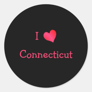 Sticker Rond J'aime le Connecticut