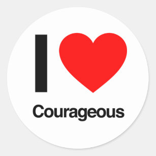 Sticker Rond j'aime le courage