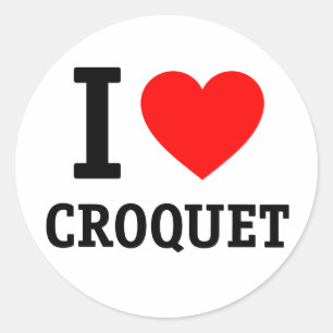 Sticker Rond J'aime le croquet