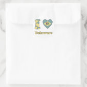 Sticker Rond J'aime le Delaware (Sac)