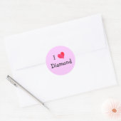 Sticker Rond J'Aime Le Diamant (Enveloppe)