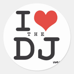 Sticker Rond J'aime le DJ