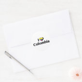Sticker Rond J'aime le drapeau de Colombie (Enveloppe)