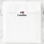 Sticker Rond J'aime le drapeau de Gambie (Sac)