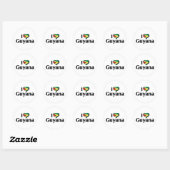 Sticker Rond J'aime le drapeau de la Guyane (Feuille)