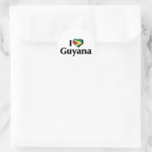 Sticker Rond J'aime le drapeau de la Guyane (Sac)