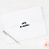 Sticker Rond J'aime le drapeau de la Jamaïque (Enveloppe)