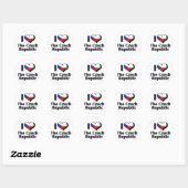 Sticker Rond J'aime le drapeau de la République tchèque (Feuille)