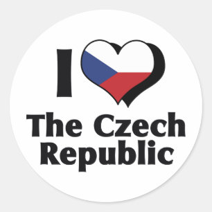 Sticker Rond J'aime le drapeau de la République tchèque