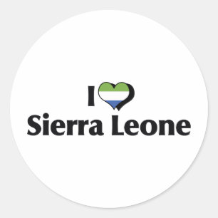 Sticker Rond J'aime le drapeau de la Sierra Leone