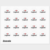 Sticker Rond J'aime le drapeau de l'Angleterre (Feuille)