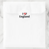 Sticker Rond J'aime le drapeau de l'Angleterre (Sac)