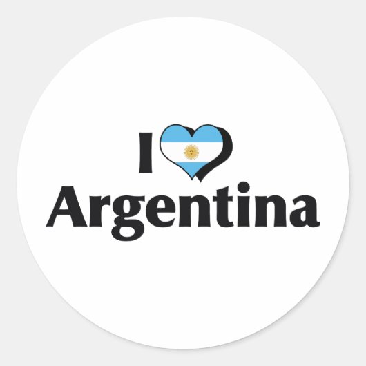 Sticker Rond J'aime le drapeau de l'Argentine (Devant)