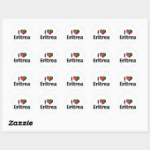 Sticker Rond J'aime le drapeau de l'Érythrée (Feuille)