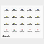Sticker Rond J'aime le drapeau de Maurice (Feuille)